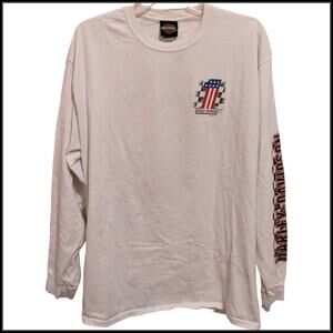 Long Sleeve HARLEY DAVIDSON MOTORCYCLES Shirt #1 Spellout Sleeve Scottsdale XL